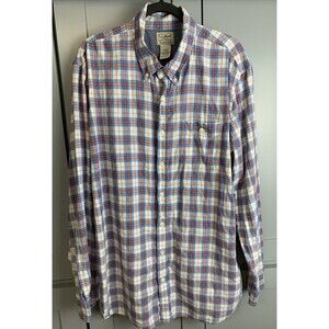L.L. Bean Slightly Fitted Shirt Mens XL Tall Plaid Flannel‎ Western Core Cowboy